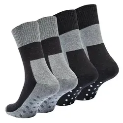 Vincent Creation® Socken ABS-Socken (4-Paar) mit ABS-Sohle grau|schwarz 35-38