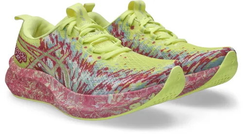 ASICS Noosa Tri 16 Damen Wettkampfschuh - Neongrün, Koralle - Laufschuhe für Triathleten, leicht und atmungsaktiv mit FF BLAST Dämpfung für explosive Rückfederung und Schnell-Schnürsystem für wertvolle Zeitersparnis im Wechselbereich.