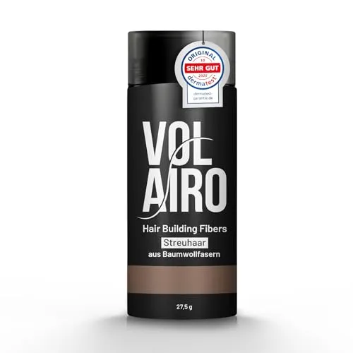 Volairo Streuhaar zur Haarverdichtung - Hellbraun - 27,5g Schütthaar für volleres Haar mit natürlichem Ergebnis bei lichter werdendem Haar für Männer und Frauen
