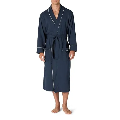 Amazon Essentials Herren Leichter Waffel-Bademantel XL-XXL, Marineblau