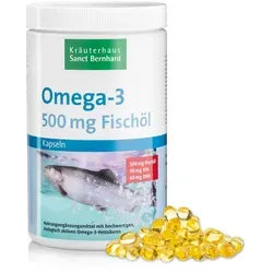Omega-3 Fischöl-Kapseln 500 mg XXL Sparpackung - Sparpackung mit 679 g wertvollem Fischöl, reich an essenziellen Omega-3-Fettsäuren. Ideal für die tägliche Nährstoffversorgung und zur Unterstützung einer ausgewogenen Ernährung.