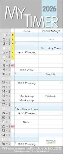 My Timer 2026 Familienkalender von Korsch Verlag