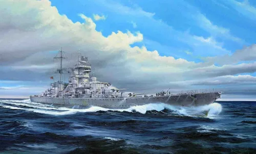 Trumpeter German Cruiser Prinz Eugen 1:350 Bausatz - Boote & Schiffe, detailgetreuer 1:350 Maßstab Bausatz des deutschen Kreuzers Prinz Eugen, ideal für Modellbau-Enthusiasten ab 17 Jahren.