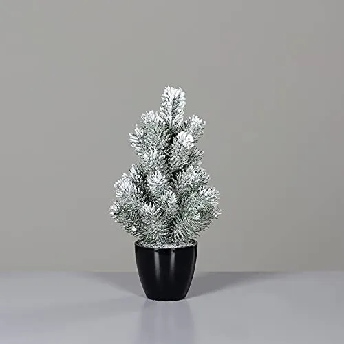 Mini Tannenbaum mit Schnee und EIS 31cm im Topf DP künstlicher Weihnachtsbaum Kunststoff 100% PE