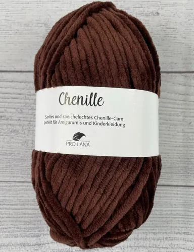 100g Wolle Pro Lana Chenille Strickgarn 10 Braun Häkeln Stricken Baby Kind