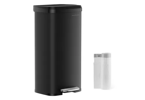 SONGMICS 68 Liter Tretmülleimer Küche in schwarz von SONGMICS