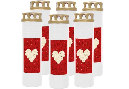 HS Candle Grabkerze 170h Brenndauer (6-tlg), H26cm x Ø7cm, wind- & wetterfest, sofort einsatzfähig