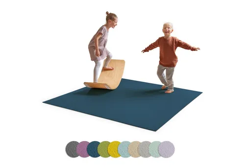 Ehrenkind Spielmatte Krabbelmatte Rutschfest - Hochwertige Baby Spielunterlage - Spielmatte für Babys, rutschfest und sicher, ideal für unbeschwerte Krabbelstunden. Made in Germany, 80x80 cm, in ansprechendem Blau.