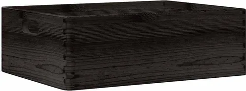 vidaXL Holzkiste mit Griffen Schwarz 40x30x13 cm