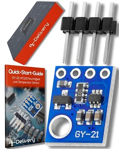 AZDelivery GY-21 HTU21 Feuchtigkeit und Temperatur Sensor kompatibel mit Arduino und Raspberry Pi inklusive E-Book!