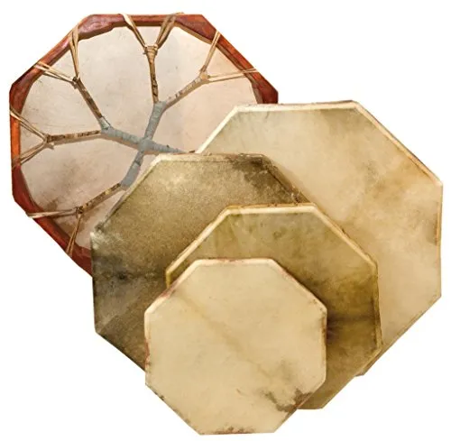 Schamanentrommel 8-eckig 50cm Rahmentrommel Ziegenhaut Shaman Drum inkl. Stick