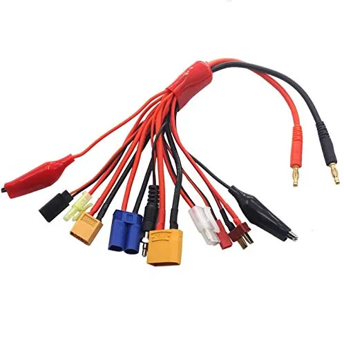 in 1 4mm Bananenstecker RC Lipo Batterie Multi Ladegerät Adapter Kabelkabelkonverter XT-60 / XT90 / Dekane T / EC5 / JST/TamiyaStecker/JR/Zündkerze/Krokodilklemmen 10