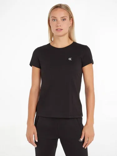Calvin Klein Damen T-Shirt Kurzarm Ck Embroidery - T-Shirts für Damen aus 100% Bio-Baumwolle, komfortabel und stilvoll mit klassischem Calvin Klein Logo – ideal für jeden Tag und als perfektes Geschenk.