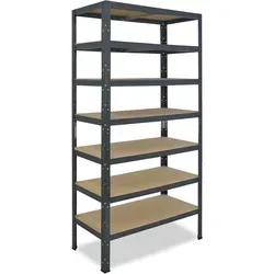 shelfplaza HOME Schwerlastregal 200x60x23 cm in Anthrazit mit 7 Böden - Praktisches Schwerlastregal für Garage, Werkstatt oder Büro. Mit 7 Böden und bis zu 125 kg Traglast pro Boden bietet es optimale Stauraummöglichkeiten. Einfacher Aufbau dank praktischen Stecksystems.