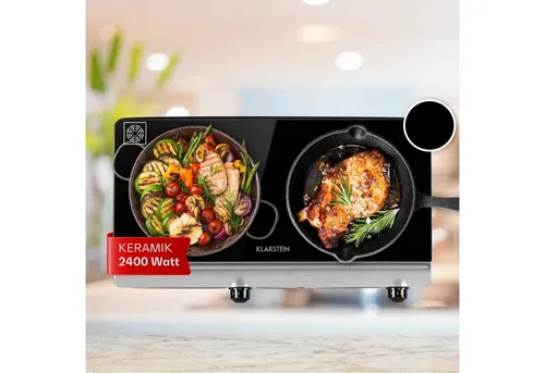 Klarstein Glaskeramik Einbau-Kochfeld 2400 W - Kochfelder: Modernes Glaskeramikkochfeld mit 2400 Watt für präzises Kochen und einfache Temperaturkontrolle. Umweltschonend dank Restwärme-Nutzung und leicht zu reinigen.