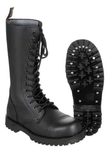 14-Loch Springerstiefel UK mit Stahlkappe 37-47 - Wanderschuhe mit robuster Stahlkappe, ideal für höchste Sicherheit und Komfort beim Outdoor-Einsatz.