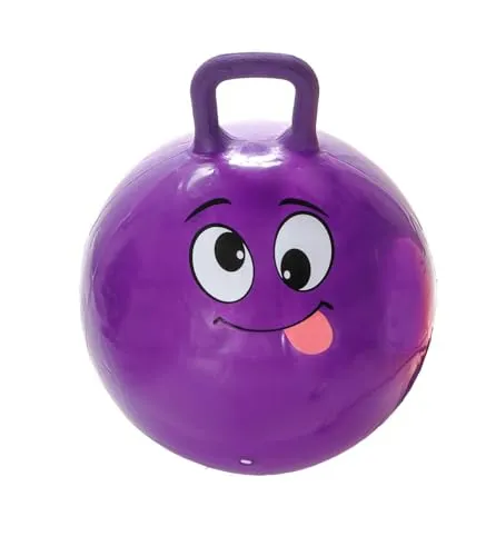Bubble Store Hüpfball für Kinder mit lustigem Comic-Monster, Durchmesser ca. 55 cm, Tragkraft max. 50 kg (Lila)