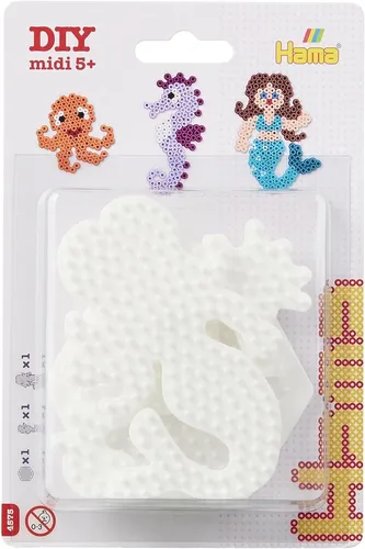 Hama 4575 - Stiftplatten Set mit Seepferdchen, Meerjungfrau und Sechseck, kreativ und kinderleicht zum Basteln mit Bügelperlen