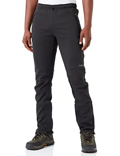 CMP Herrenhosen Schwarz Größe 52 - Multifunktionale Wanderhose - Wanderhosen mit Clima Protect Membran für optimalen Wetterschutz: wasserdicht, atmungsaktiv und ideal für Outdoor-Aktivitäten. Hoher Tragekomfort durch elastischen Bund und vorgeformte Knie.