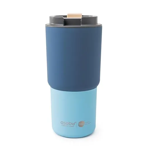 asobu Extra großer Reisebecher mit Keramikfutter - Pastellblau - Hält Ihre Getränke stundenlang heiß und bewahrt den vollen Geschmack. Ideal für Pendler, mit auslaufsicherem Design und griffiger Oberfläche für maximale Bequemlichkeit.