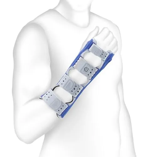 Bauerfeind Orth 11028384 MANULOC Rhizo long - Stabilorthese für Handgelenk und Unterarm, Größe 1, titan, optimale Immobilisierung und Daumenfassung