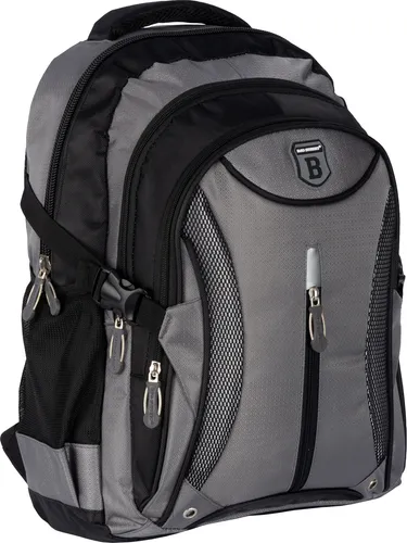 Bag Street Rucksack Damen Herren Sport Schulrucksack Silver - Vielseitiger Schulrucksack mit 35 Litern Volumen, wasserabweisend und ideal für Schule, Freizeit und Sport. Gepolsterte Schulterriemen und Rückenteil sorgen für maximalen Tragekomfort.