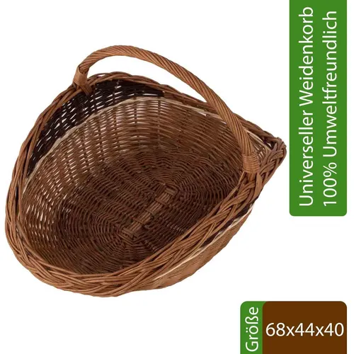Kaminkorb aus Weide 68x44x40 LxBxH Weidenkorb Brennholzkorb Feuerholzkorb Groß