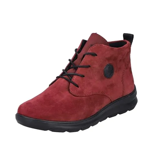 Rieker Damen Z0022 Schnürstiefel, Rot, 36 EU - Damen-Schnürhalbschuhe mit kuscheligem Warmfutter und gepolsterter, herausnehmbarer Einlegesohle für optimalen Komfort und Flexibilität.