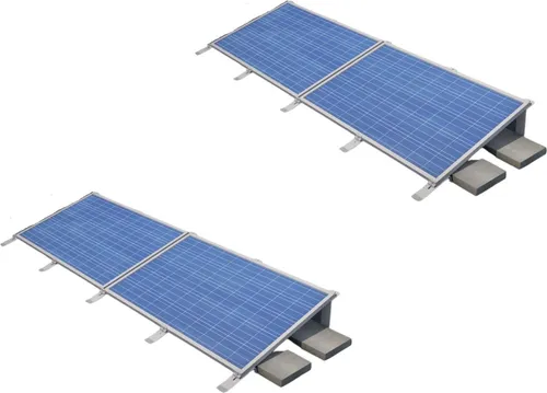 PV Photovoltaik Halterung Set für 4 Module Flachdach Befestigung 15° Aufstellungswinkel