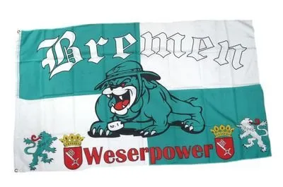 Flagge / Fahne Bremen Bulldogge Fan Hissflagge 90 x 150 cm