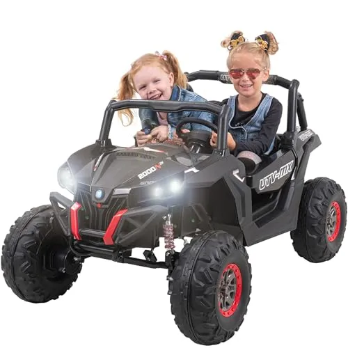 Kinder-Elektroauto UTV Buggy MX Allrad 4x4 Schwarz - Kinder-Elektrofahrzeuge: Sportlicher Buggy mit Allradantrieb für aufregende Outdoor-Abenteuer und garantierten Fahrspaß!