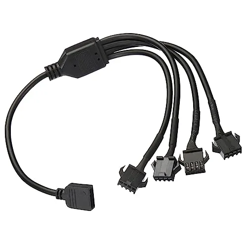 sourcing map ARGB Verteiler 12V 4Pin an SM 4Pin Buchsen Verlängerung Kabel Adapter Anschluss Ansprechbar für PC Lüfterleistung Computergehäuse Hauptplatine 1 bis 4 Stil