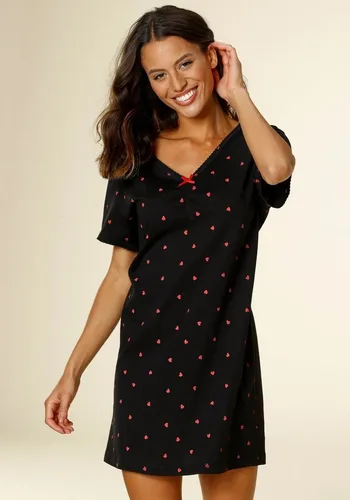 Vivance Dreams Nachthemd mit Herzchen-Druck in schwarz von Vivance Dreams