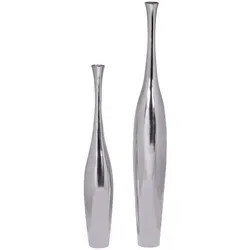 FineBuy Deko-Vase 75 x 9 x 9 cm - Edle Aluminium Blumenvase - Vasen - Handgefertigte Blumenvase aus hochwertigem Aluminium, perfekt für einzelne Blumen und ein zeitloses Design, das sich harmonisch in jede Einrichtung integriert.