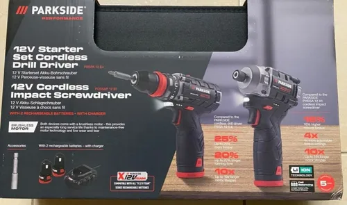 PARKSIDE PERFORMANCE® Akku-Drehschlagschrauber 12V Set mit 2x Akkus - Schlagschrauber-Set mit leistungsstarkem Brushless-Motor, bis zu 10× längere Lebensdauer und 35 Nm Drehmoment. Ideal für präzises Bohren und Schrauben.