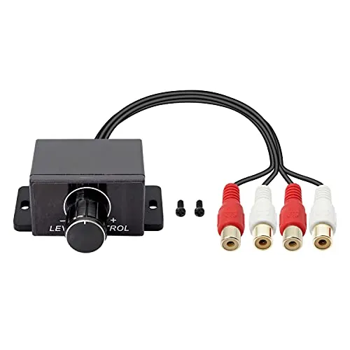 XMSJSIY Universal RCA Level Controller Car Audio Verstärker RCA Audio Regler Bass Boost Volume Kontrollknopf und Kabel für Auto Motorrad Lautsprecher Home Theater
