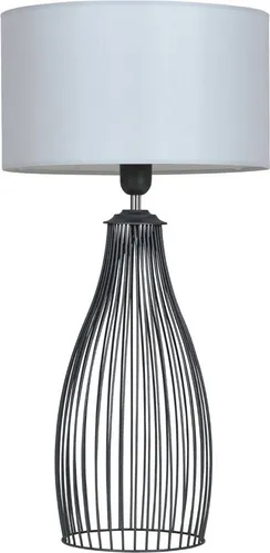 Light-Home Lampenschirm Tischlampe Modern - Tube - Elegante Nachttischlampe für Schlafzimmer Wohnzimmer - Tischleuchte E27 65x35 cm – Schwarz und Grau - Tube