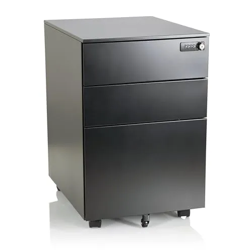 hjh OFFICE Rollcontainer COLOR OS I aus Stahl - Büroschränke mit drei geräumigen Schubfächern für optimale Ordnung, zeitloses Design passt perfekt in jeden Arbeitsplatz.