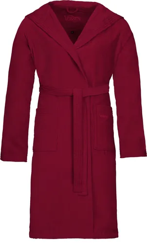Vossen Bademäntel unisex Kurzmantel Texas rubin - 3900 L - Bademäntel für Damen, 100% VEGAN und sportliche Kurzform mit Kapuze aus hochwertiger Velours-Qualität für höchsten Komfort.
