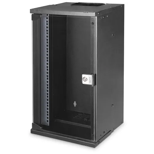 Digitus Netzwerkschrank SOHO PRO DN-49105, 10 Zoll, 12HE - Wandgehäuse aus robustem Stahl, abschließbare Sicherheitsglastür und optimale Belüftung, perfekt für platzsparende Netzwerklösungen.