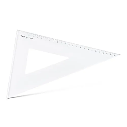 Aristo AR6027F Dreieck 60° mit Facette (lange Kathete 269mm, Hypotenuse 311mm, abriebfeste Tiefprägung der Teilung, Plexiglas) transparent