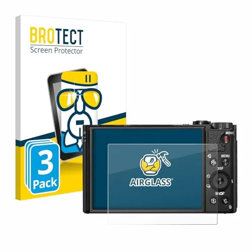 BROTECT 3 Stück Schutzglas für Sony Cyber-Shot DSC-HX99 Schutzfolie Panzer Folie Glas Displayschutz Made in Germany [Kratzfest 9H, Anti-Fingerprint]