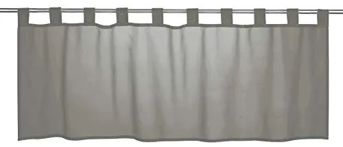 Elbersdrucke Bistrogardine Basic 07 grau transparent 48x140 cm Scheibengardine Kurzgardine für Küche Küchenfenster Sichtschutz Privatsphäre 198466