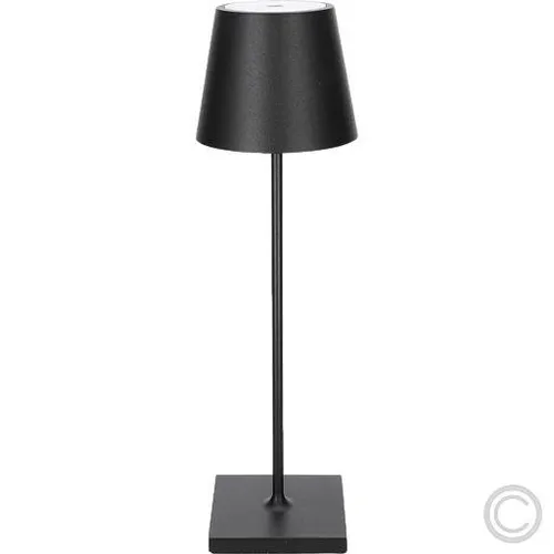 SIGOR LED Tischleuchte Akku-Tischleuchte - Dimmbar und flexibel - Nachttischleuchte mit 2,700 K / 2,200 K Lichtfarbe, dimmbar und ideal für Innen- und Außenbereich. Flexibel durch Akku-Betrieb und schickes Design in nachtschwarz.