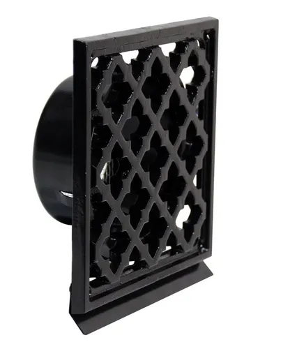 Lüftungsgitter LG - 150 LMB S Quadrat Alu Schwarz DIN 150 mit Fliegengitter - Hochwertiges Lüftungsgitter aus pulverbeschichtetem Aluminium, ideal für Be- und Entlüftung in verschlossenen Räumen. Perfekt für Dunstabzugshauben und Heizungsräume, sorgt für optimale Luftzirkulation.