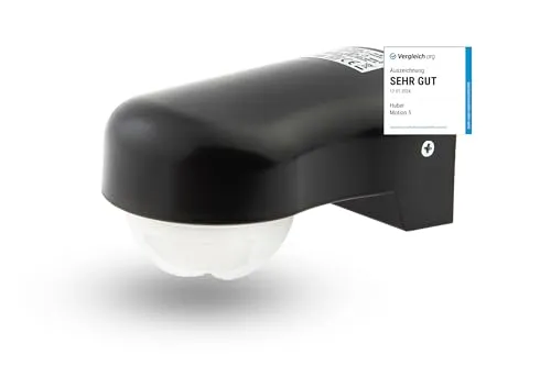 HUBER Motion 5 Infrarot Bewegungsmelder 360° mit 3 Sensoren und Matrixlinsen - IP65 Bewegungsmelder LED geeignet I inkl. Unterkriechschutz & Bereichsbegrenzung, Wand-/Eckmontage, anthrazit