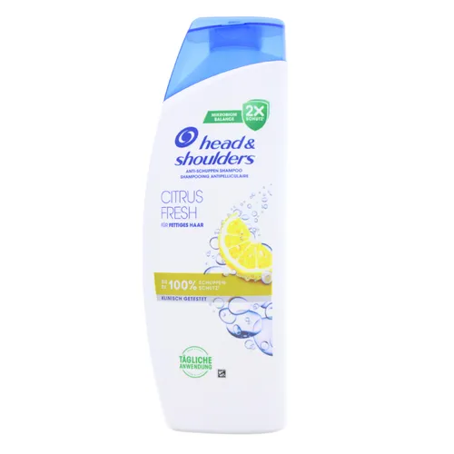 Head & Shoulders Citrus Fresh Shampoo 3x 500ml - Haarshampoo für fettiges Haar, angereichert mit Zitrusessenzen für langanhaltende Frische und 100% Schuppenfreiheit. Klinisch getestet und pH-neutral für gesunde Kopfhaut.