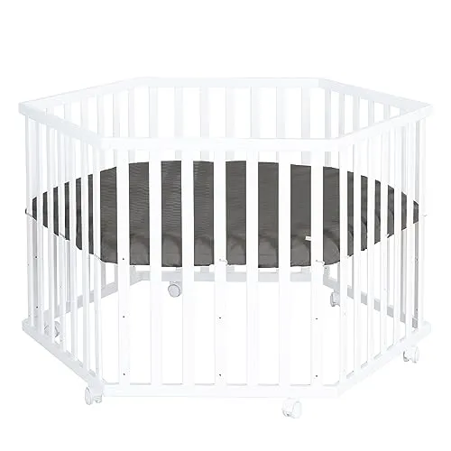 roba Laufgitter 6-eckig aus Holz weiß von roba