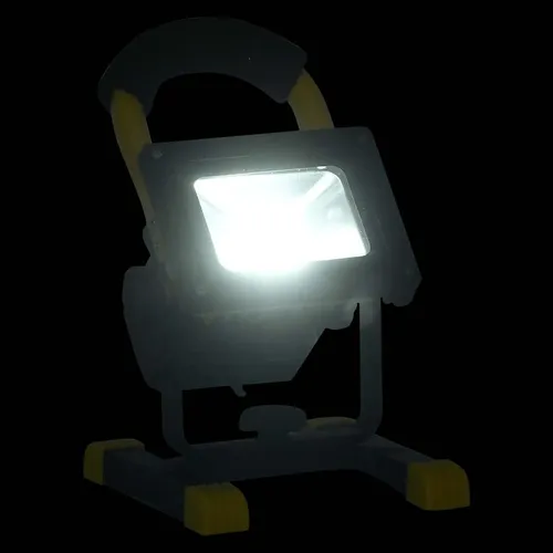 vidaXL 30W Wiederaufladbarer LED-Strahler mit Handgriff - Kaltweiß - Werkstatteinrichtung mit 1500 Lumen Helligkeit, ideal für Heimwerker und Profis. Ergonomischer Griff und energiesparende LED-Technologie für optimale Beleuchtung überall.