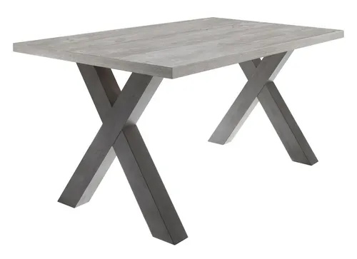 Mäusbacher Esstisch Mister - TOPSELLER! X-Form Gestell in Beton-Optik - Esstisch in modernem Design mit fest montierter Tischplatte in Beton-Optik, ideal für stilvolle Essbereiche. Made in Germany und inklusive Aufbauanleitung.